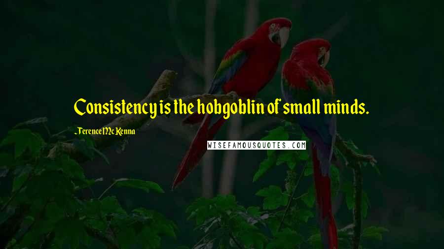 Terence McKenna Quotes: Consistency is the hobgoblin of small minds.