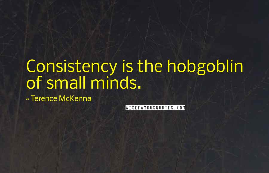 Terence McKenna Quotes: Consistency is the hobgoblin of small minds.