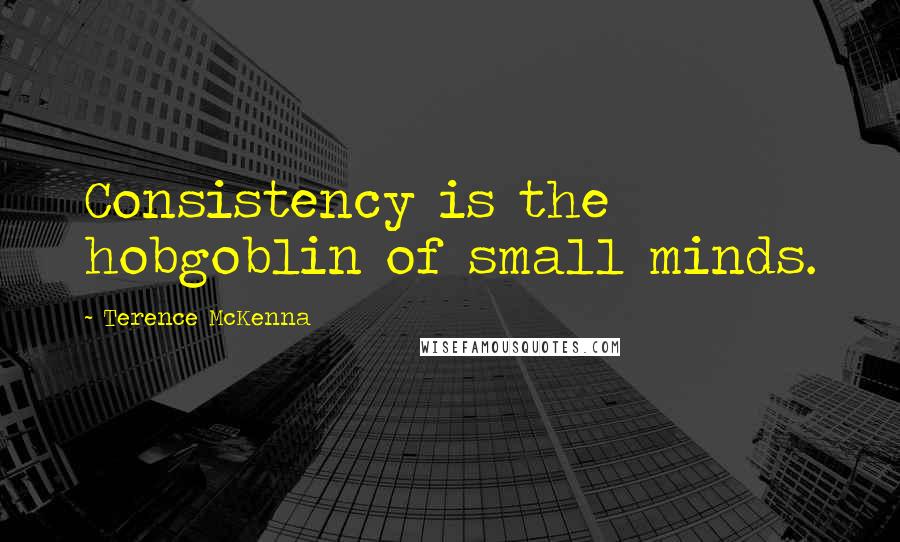 Terence McKenna Quotes: Consistency is the hobgoblin of small minds.