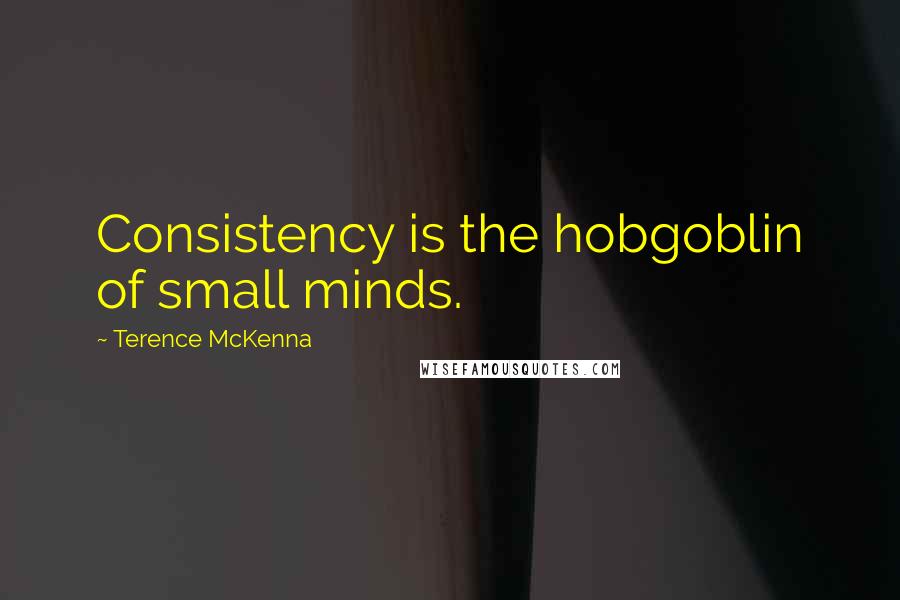 Terence McKenna Quotes: Consistency is the hobgoblin of small minds.