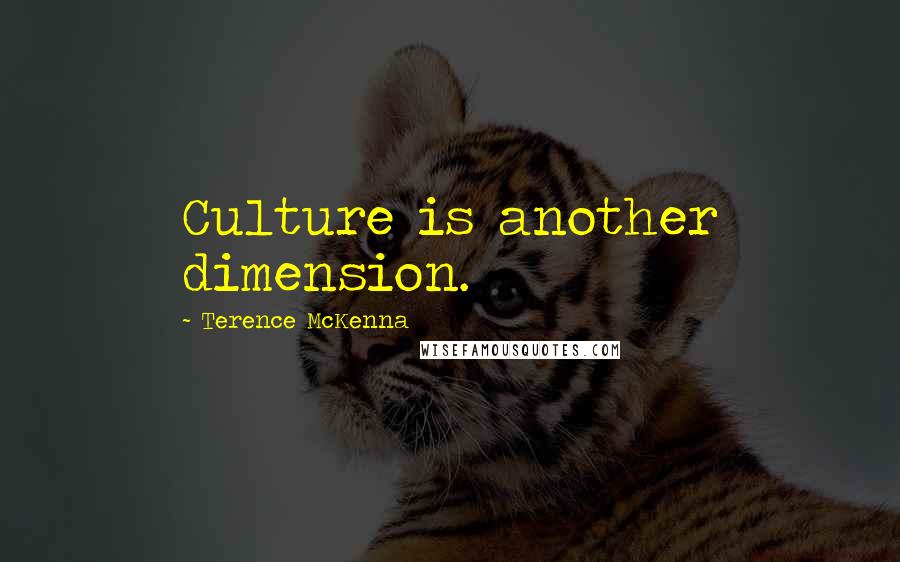 Terence McKenna Quotes: Culture is another dimension.