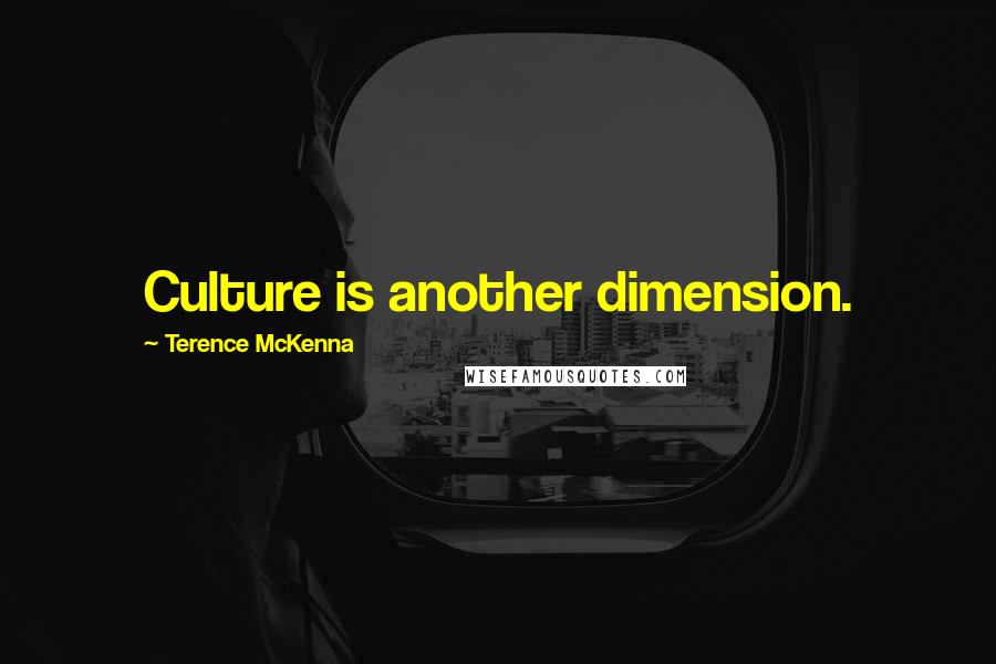Terence McKenna Quotes: Culture is another dimension.