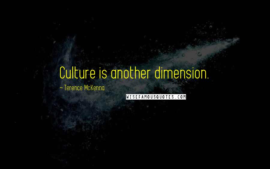 Terence McKenna Quotes: Culture is another dimension.