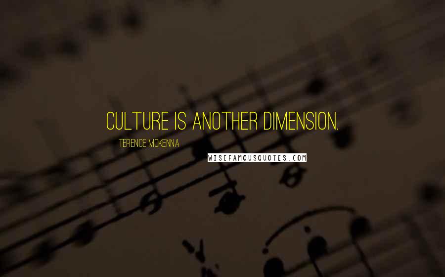 Terence McKenna Quotes: Culture is another dimension.