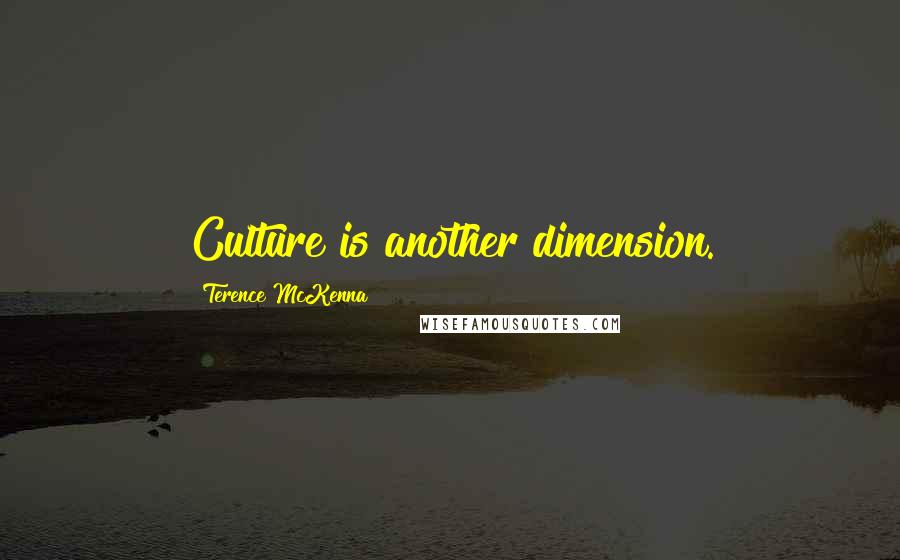 Terence McKenna Quotes: Culture is another dimension.