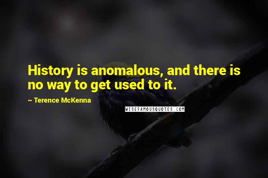 Terence McKenna Quotes: History is anomalous, and there is no way to get used to it.