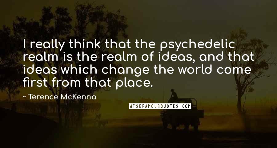 Terence McKenna Quotes: I really think that the psychedelic realm is the realm of ideas, and that ideas which change the world come first from that place.