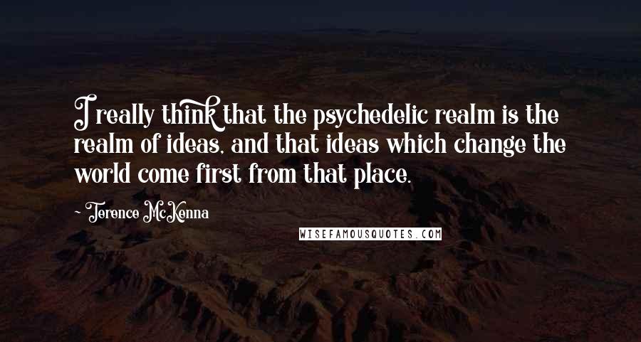 Terence McKenna Quotes: I really think that the psychedelic realm is the realm of ideas, and that ideas which change the world come first from that place.