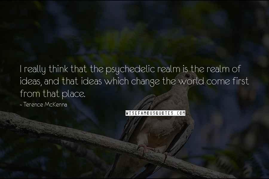 Terence McKenna Quotes: I really think that the psychedelic realm is the realm of ideas, and that ideas which change the world come first from that place.