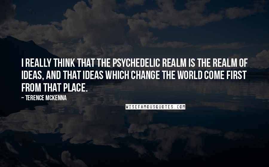 Terence McKenna Quotes: I really think that the psychedelic realm is the realm of ideas, and that ideas which change the world come first from that place.