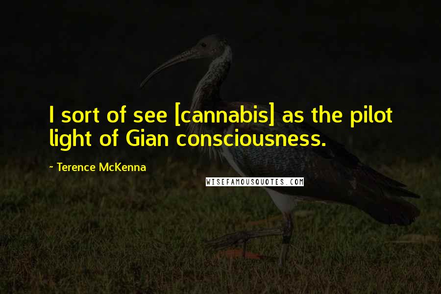 Terence McKenna Quotes: I sort of see [cannabis] as the pilot light of Gian consciousness.