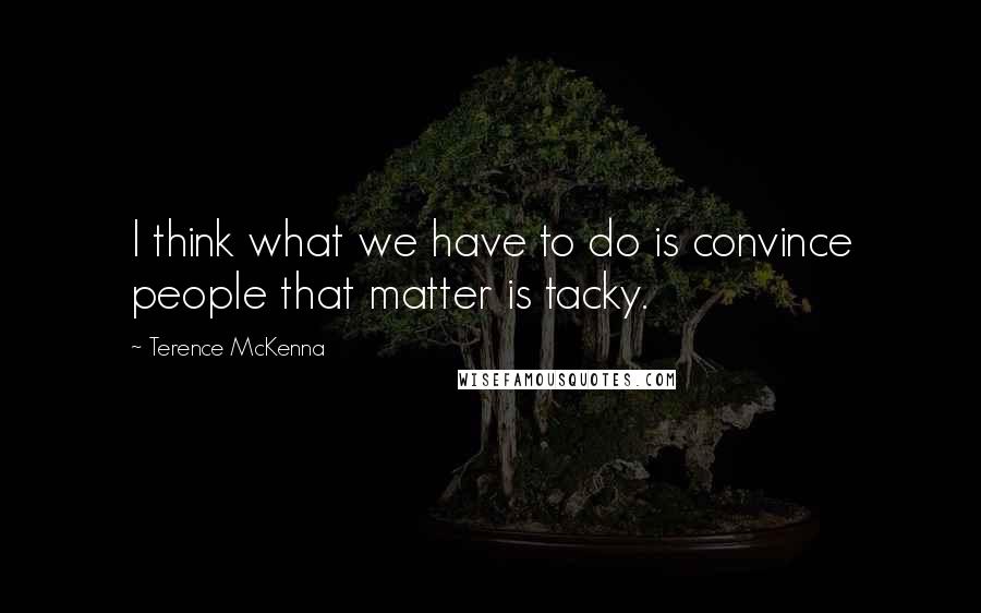 Terence McKenna Quotes: I think what we have to do is convince people that matter is tacky.
