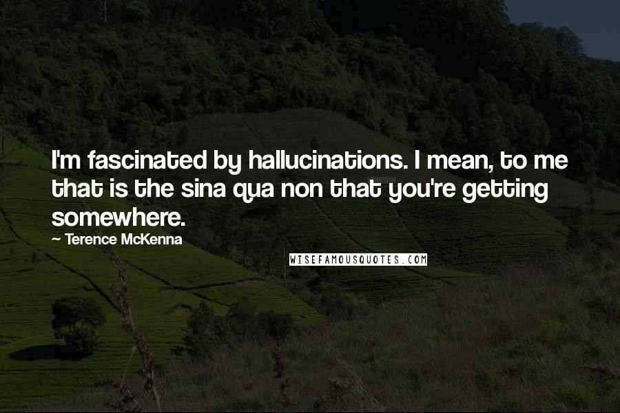 Terence McKenna Quotes: I'm fascinated by hallucinations. I mean, to me that is the sina qua non that you're getting somewhere.