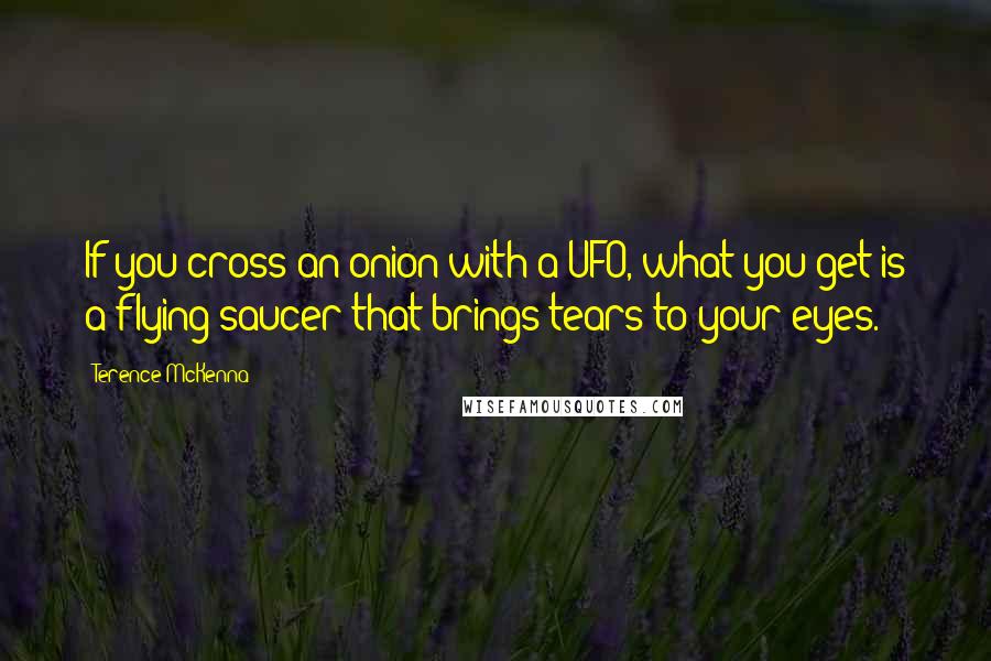 Terence McKenna Quotes: If you cross an onion with a UFO, what you get is a flying saucer that brings tears to your eyes.