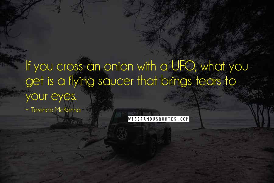 Terence McKenna Quotes: If you cross an onion with a UFO, what you get is a flying saucer that brings tears to your eyes.