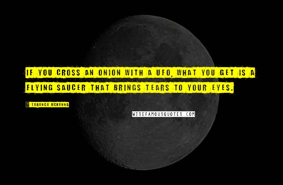 Terence McKenna Quotes: If you cross an onion with a UFO, what you get is a flying saucer that brings tears to your eyes.