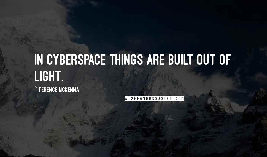 Terence McKenna Quotes: In cyberspace things are built out of light.