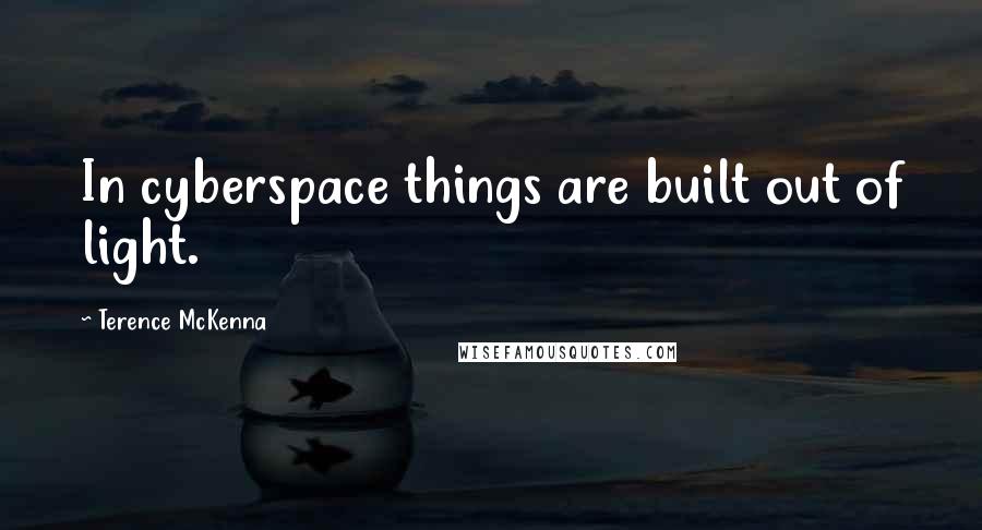 Terence McKenna Quotes: In cyberspace things are built out of light.