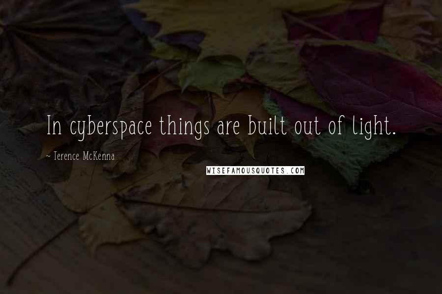 Terence McKenna Quotes: In cyberspace things are built out of light.