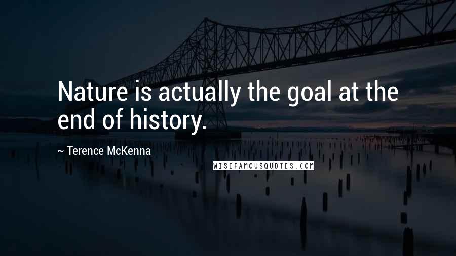 Terence McKenna Quotes: Nature is actually the goal at the end of history.