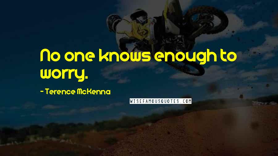 Terence McKenna Quotes: No one knows enough to worry.