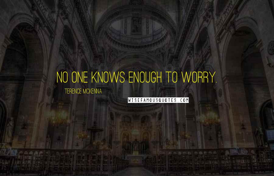 Terence McKenna Quotes: No one knows enough to worry.