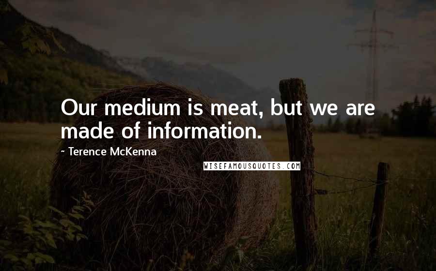 Terence McKenna Quotes: Our medium is meat, but we are made of information.