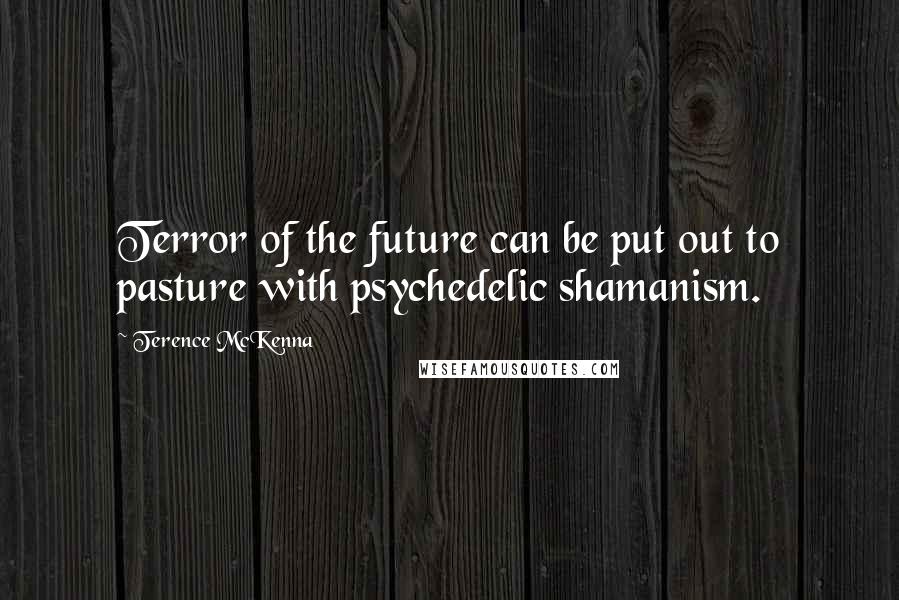 Terence McKenna Quotes: Terror of the future can be put out to pasture with psychedelic shamanism.