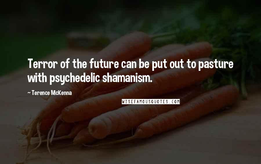 Terence McKenna Quotes: Terror of the future can be put out to pasture with psychedelic shamanism.