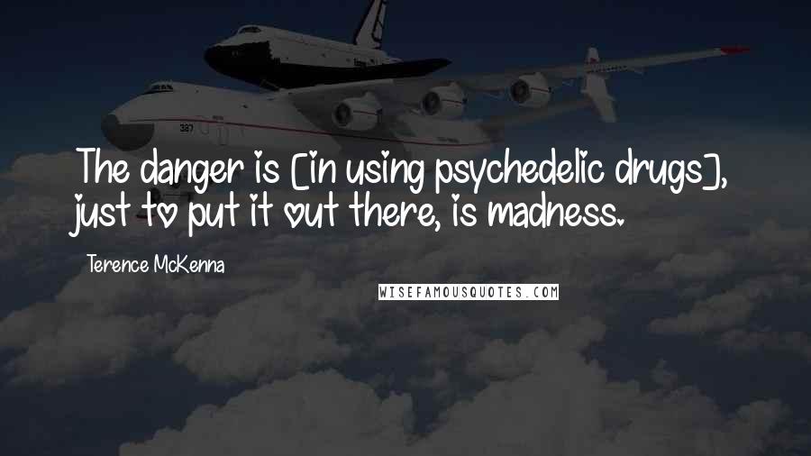 Terence McKenna Quotes: The danger is [in using psychedelic drugs], just to put it out there, is madness.