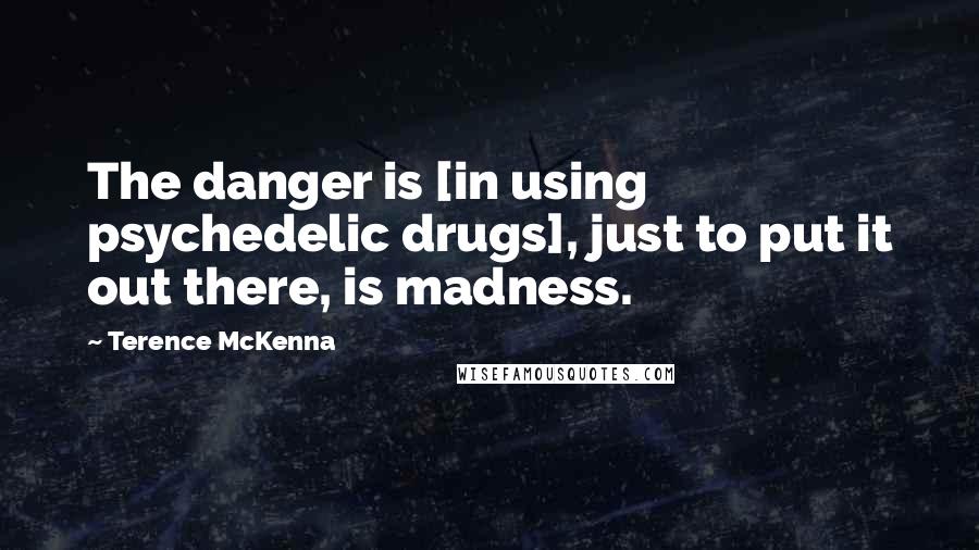 Terence McKenna Quotes: The danger is [in using psychedelic drugs], just to put it out there, is madness.