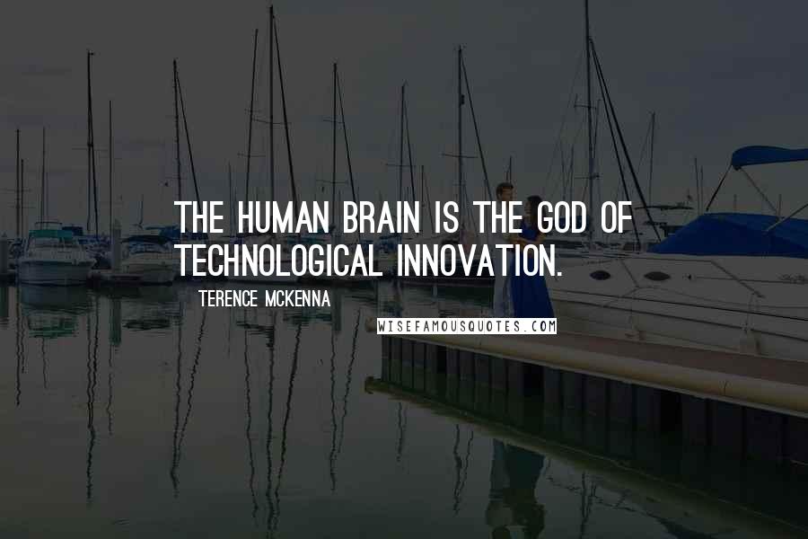 Terence McKenna Quotes: The human brain is the god of technological innovation.