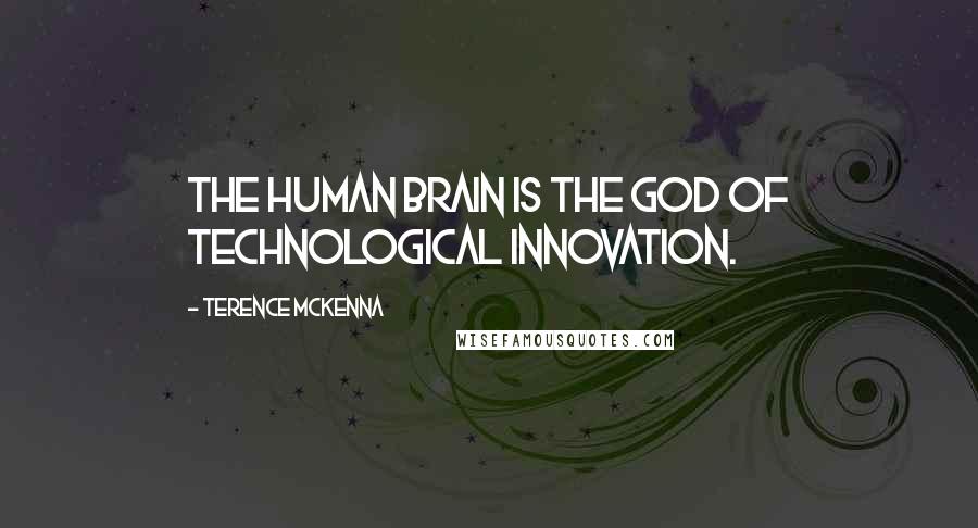 Terence McKenna Quotes: The human brain is the god of technological innovation.