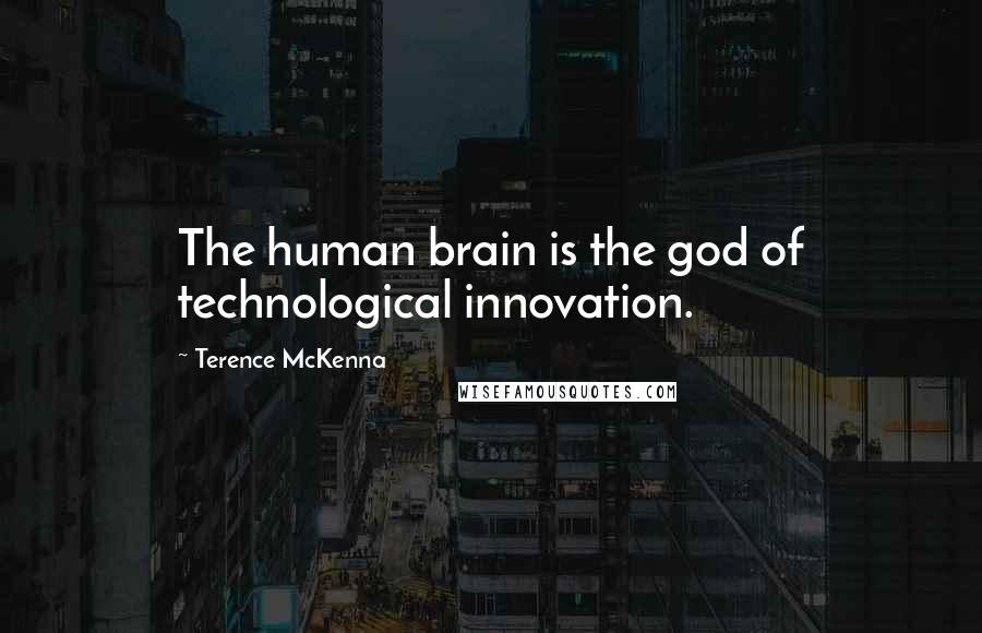 Terence McKenna Quotes: The human brain is the god of technological innovation.