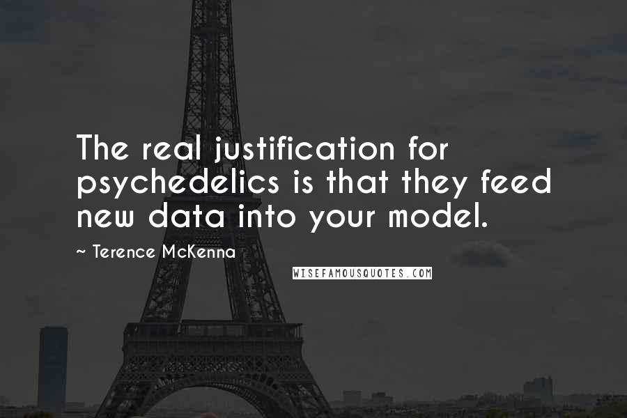 Terence McKenna Quotes: The real justification for psychedelics is that they feed new data into your model.