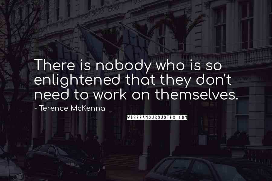 Terence McKenna Quotes: There is nobody who is so enlightened that they don't need to work on themselves.