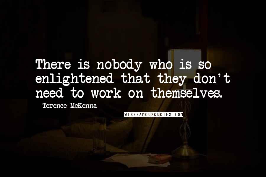 Terence McKenna Quotes: There is nobody who is so enlightened that they don't need to work on themselves.