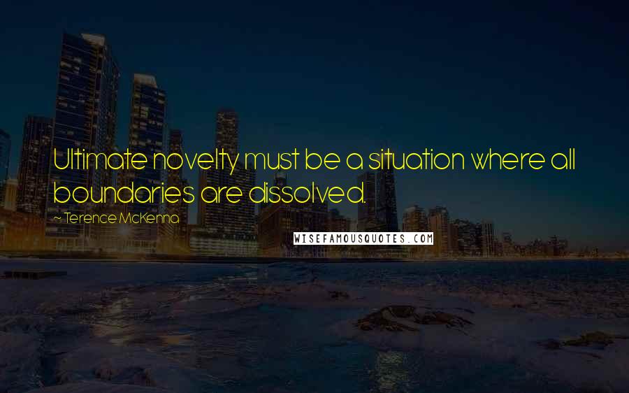 Terence McKenna Quotes: Ultimate novelty must be a situation where all boundaries are dissolved.