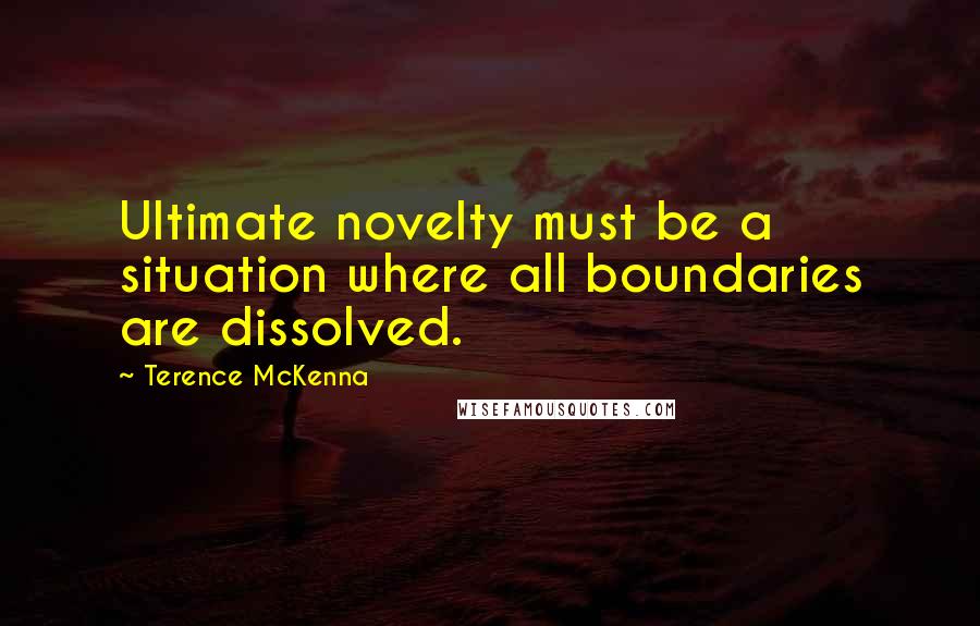 Terence McKenna Quotes: Ultimate novelty must be a situation where all boundaries are dissolved.