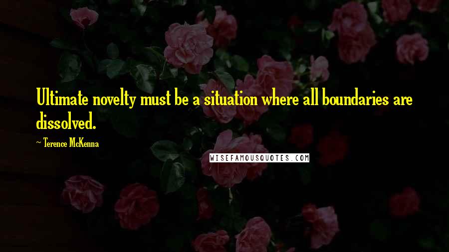 Terence McKenna Quotes: Ultimate novelty must be a situation where all boundaries are dissolved.