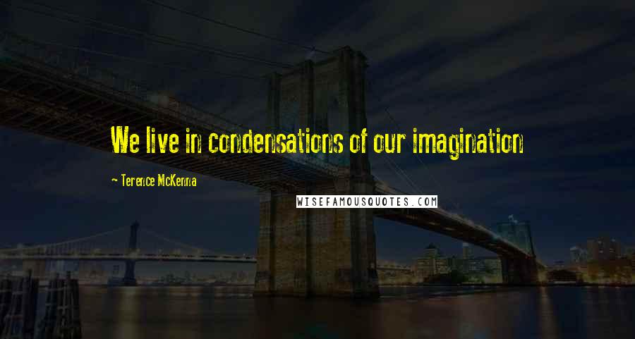 Terence McKenna Quotes: We live in condensations of our imagination