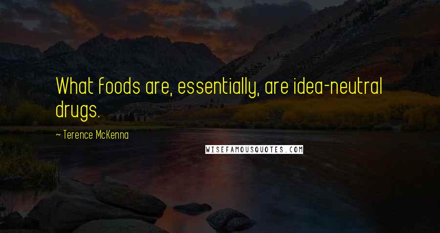 Terence McKenna Quotes: What foods are, essentially, are idea-neutral drugs.