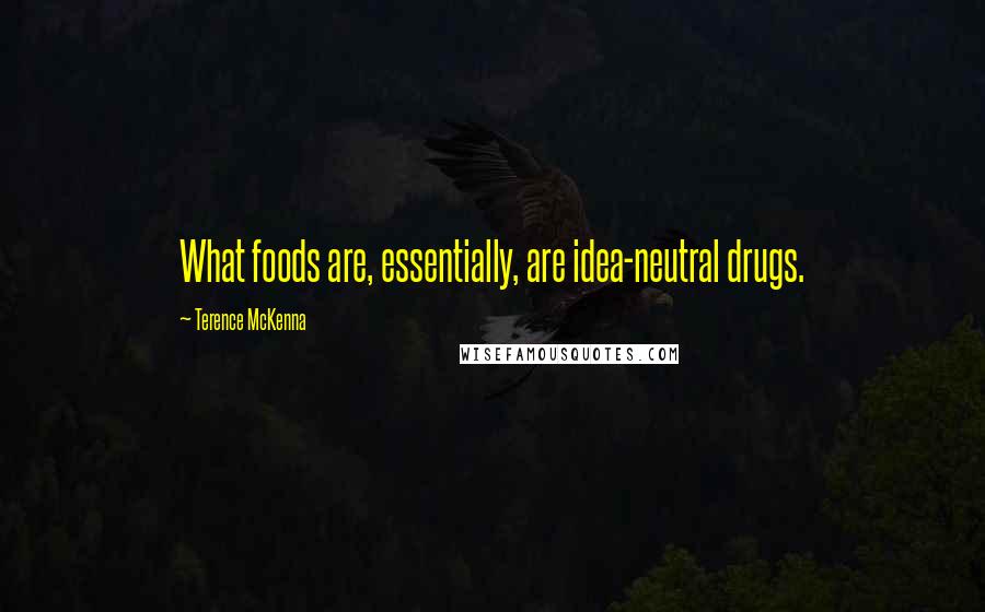 Terence McKenna Quotes: What foods are, essentially, are idea-neutral drugs.