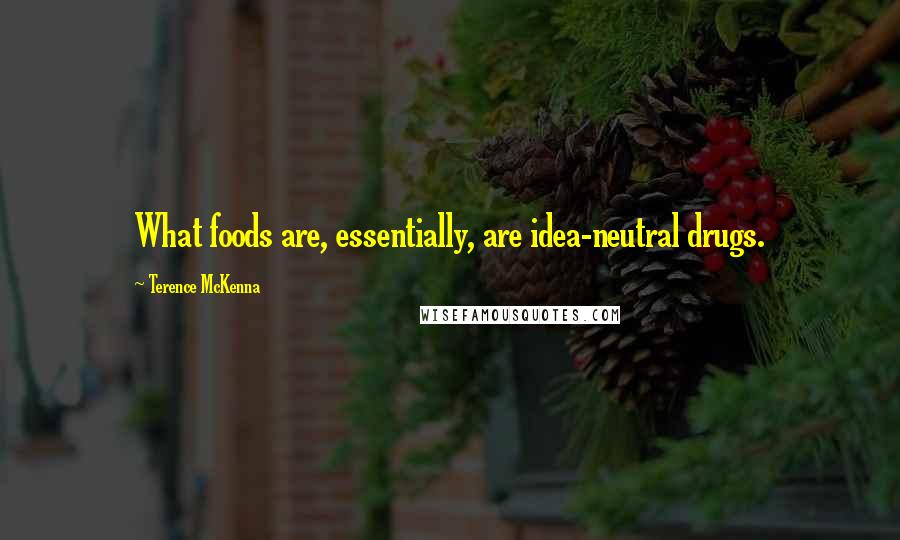 Terence McKenna Quotes: What foods are, essentially, are idea-neutral drugs.