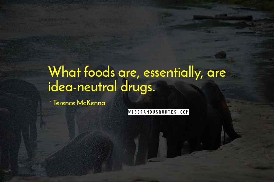 Terence McKenna Quotes: What foods are, essentially, are idea-neutral drugs.
