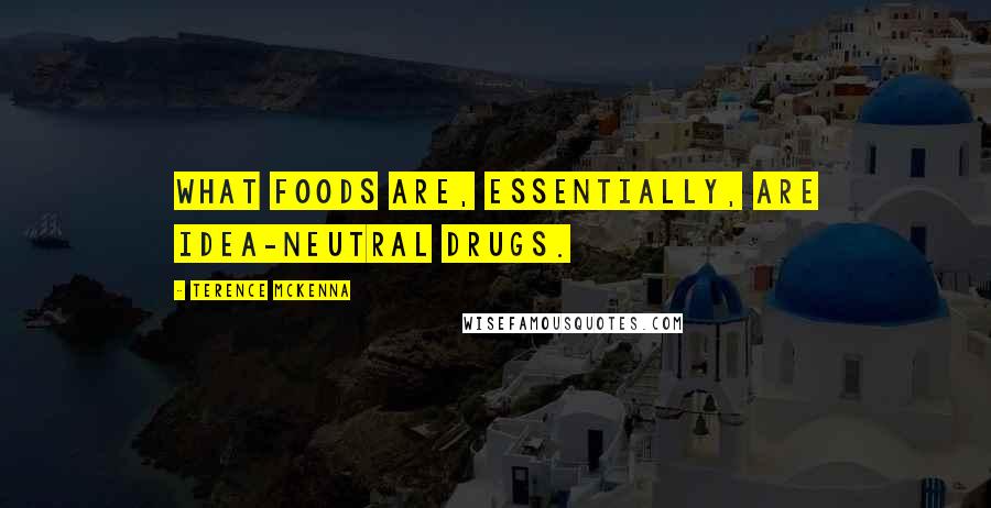 Terence McKenna Quotes: What foods are, essentially, are idea-neutral drugs.