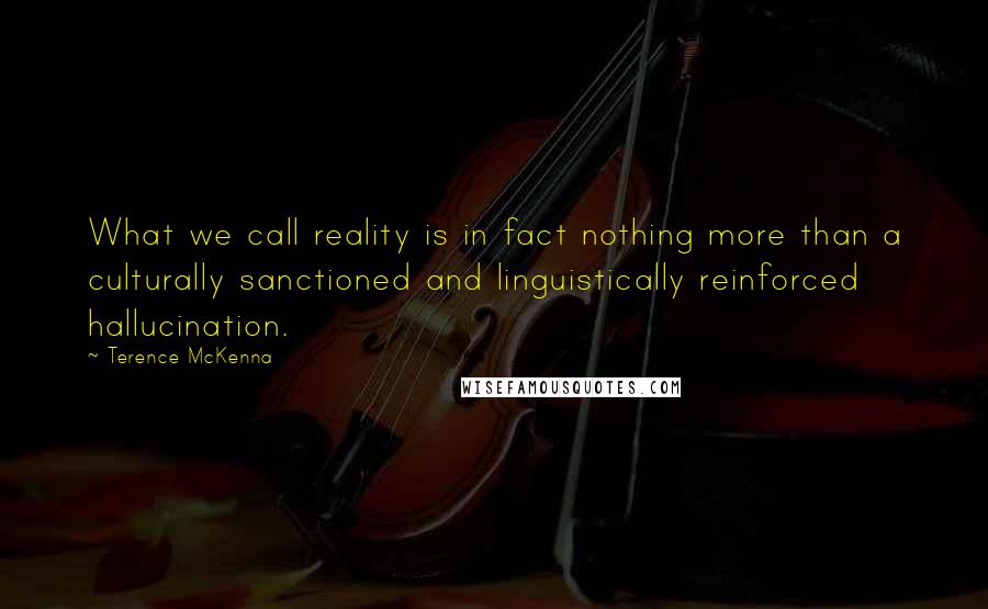 Terence McKenna Quotes: What we call reality is in fact nothing more than a culturally sanctioned and linguistically reinforced hallucination.