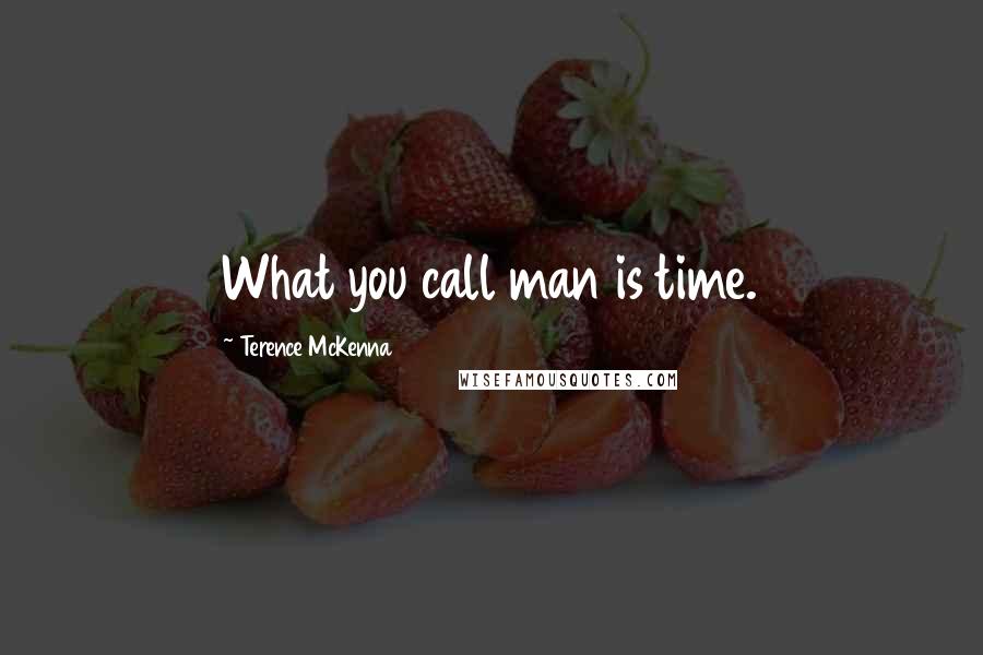 Terence McKenna Quotes: What you call man is time.