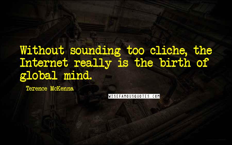 Terence McKenna Quotes: Without sounding too cliche, the Internet really is the birth of global mind.