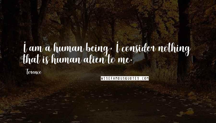 Terence Quotes: I am a human being, I consider nothing that is human alien to me.